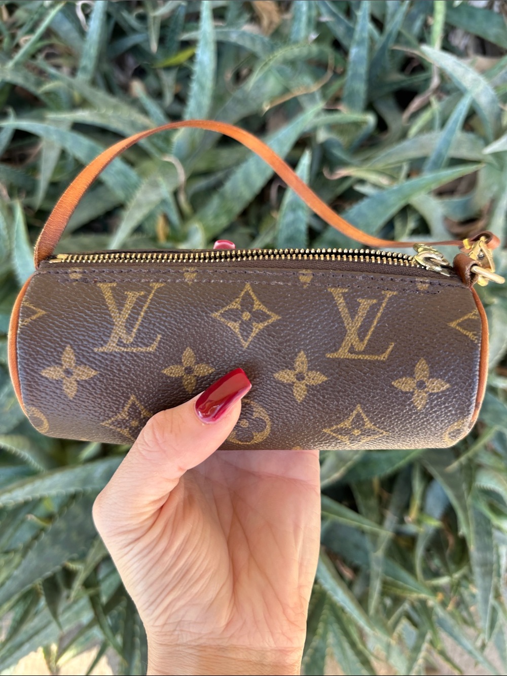 Louis Vuitton Brown Monogram Key Pouch Wristlet